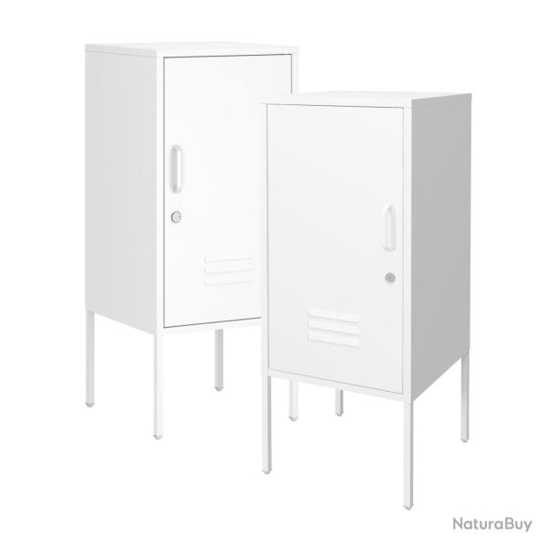 Lot de 2 tables de chevet avec poign�es � droite et � gauche blanc 03_0009720