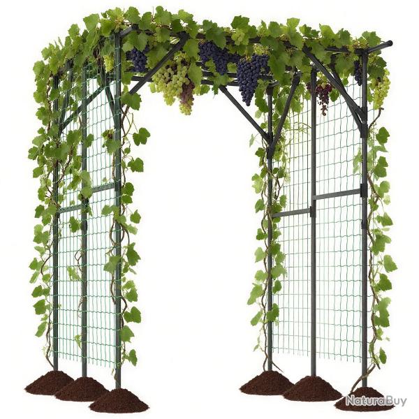 Arche treillis de jardin pour plantes grimpantes 200 x 150 x 197 cm soutien robuste et design �l�ga