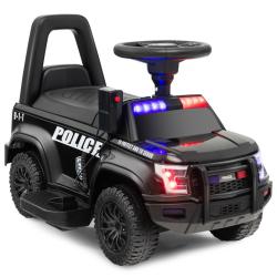Voiture de police enfant &agrave; pousser 62 x 44 x 43 cm avec son et m&eacute;gaphone design moderne en polyprop