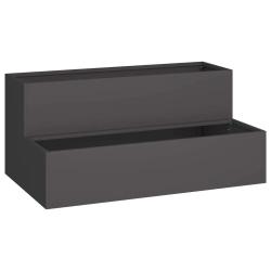 Cache-pot de jardin durable 100 x 60 x 45 cm en acier noir 02_0052081
