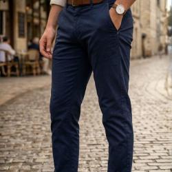CHALLENGER PANT2002A Pantalon coupe chino en coton stretch : le confort stretch au style impeccable 