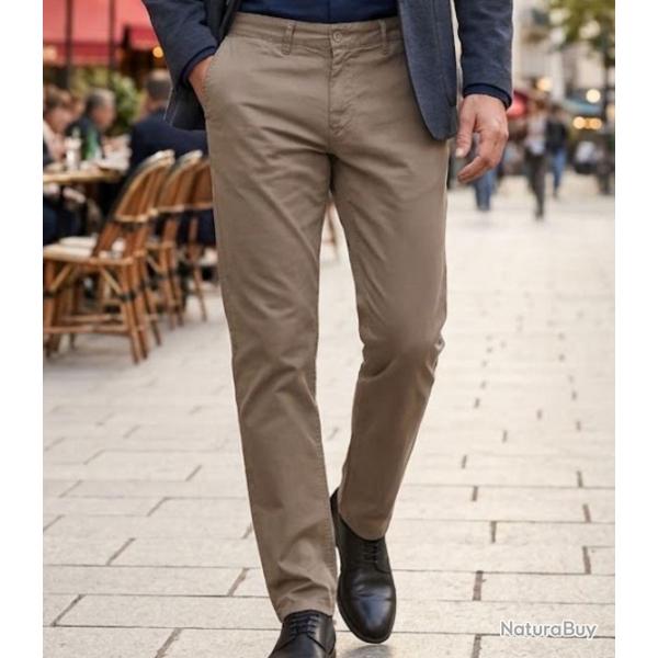 CHALLENGER PANT4010 -- Pantalon chino mastic : confort stretch et coupe ais�e 50
