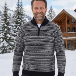 Pull col montant zipp&eacute; jacquard PAST1N 2XL