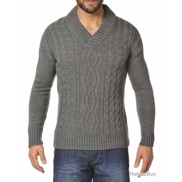 Pull col crois� 30% laine PILOT1 2XL