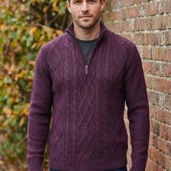 Pull col montant zipp&eacute; 30% laine PIXEL1 XL