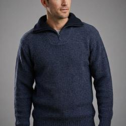 CHALLENGER PRIMO2 -- Pull col camionneur bleu/marine : chaleur et style authentique XL