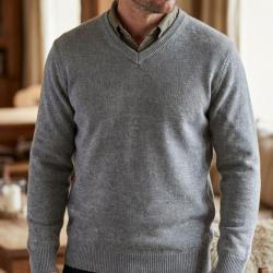 Pull col V avec laine PUL2004A XL
