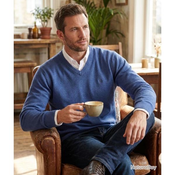 Pull col V avec laine PUL2004B 2XL