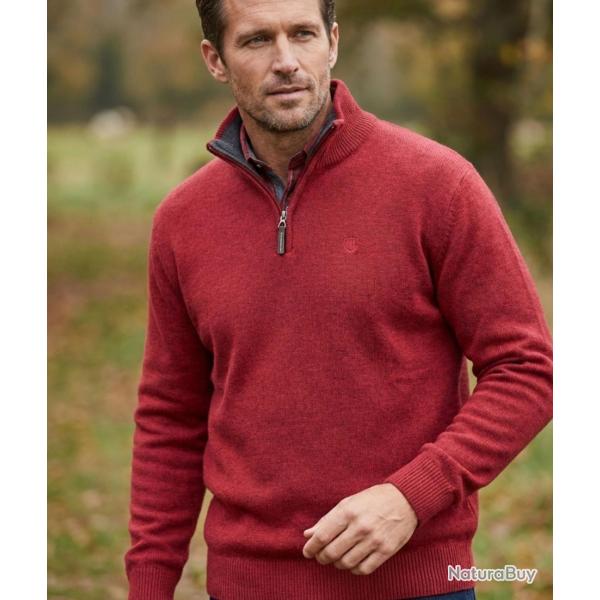 CHALLENGER PYLONE2 -- Pull col montant zipp� rouge : chaleur haute densit� et style affirm� M