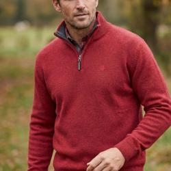 CHALLENGER PYLONE2 -- Pull col montant zipp&eacute; rouge : chaleur haute densit&eacute; et style affirm&eacute; 2XL