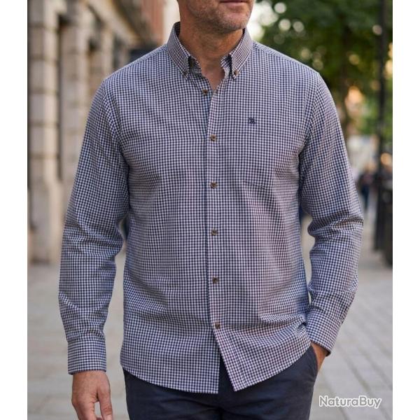 CHALLENGER TACOTI1 -- Chemise manches longues bleu et noir : chaleur naturelle et coupe confort 39/4