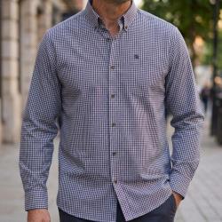 CHALLENGER TACOTI1 -- Chemise manches longues bleu et noir : chaleur naturelle et coupe confort 43/4