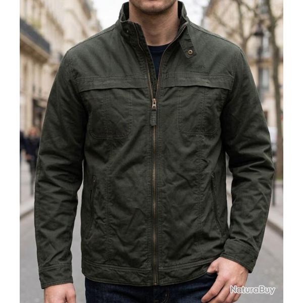 WINCHESTER WE1294K -- Blouson zipp� kaki : confort respirant en pur coton L