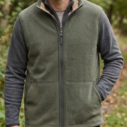 CHALLENGER SH1025 -- Gilet polaire sans manches r&eacute;versible kaki : isolation thermique et libert&eacute; de 