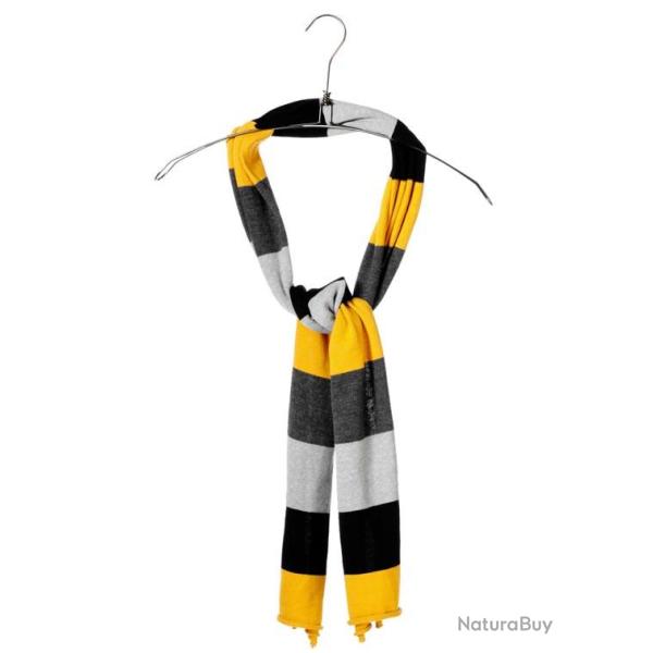 �charpe Ray�e Grise, Jaune et Noire - Coton Doux M�lang�