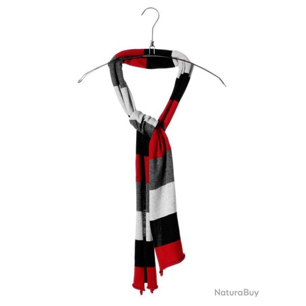 �charpe Ray�e Grise, Rouge et Noire - Coton Doux M�lang�