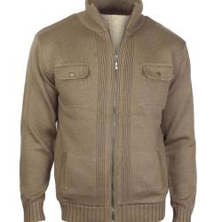 Veste Zipp&eacute;e Fourr&eacute;e Homme "Cesar2" Beige XL