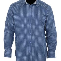 Chemise Homme Manches Longues Imprim&eacute;e "Marine / Bleu" (R&eacute;f. CH4005) 45/46