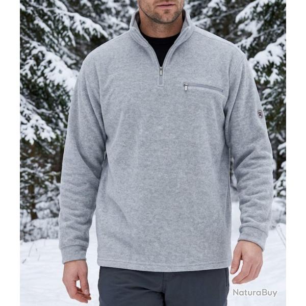 CHALLENGER CARIBOU3 -- Sweat polaire gris chin� : chaleur, confort et aisance L