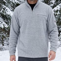 CHALLENGER CARIBOU3 -- Sweat polaire gris chin&eacute; : chaleur, confort et aisance XL