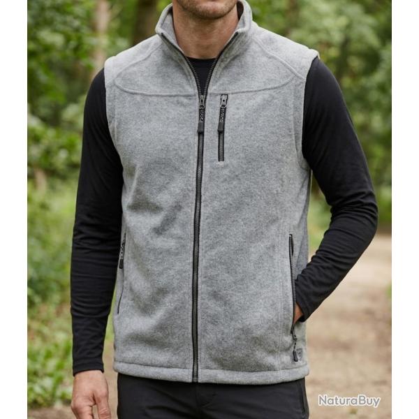 CHALLENGER CHAMBERY4 -- Gilet sans manches polaire gris chin� : haute protection thermique et aisanc