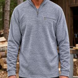 CHALLENGER CARIBOU4 -- Sweat polaire gris fonc&eacute; chin&eacute; : confort thermique et r&eacute;sistance M