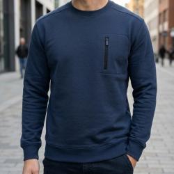 CHALLENGER GARRY3 -- Sweat col rond bleu marine : le confort r&eacute;sistant au quotidien M