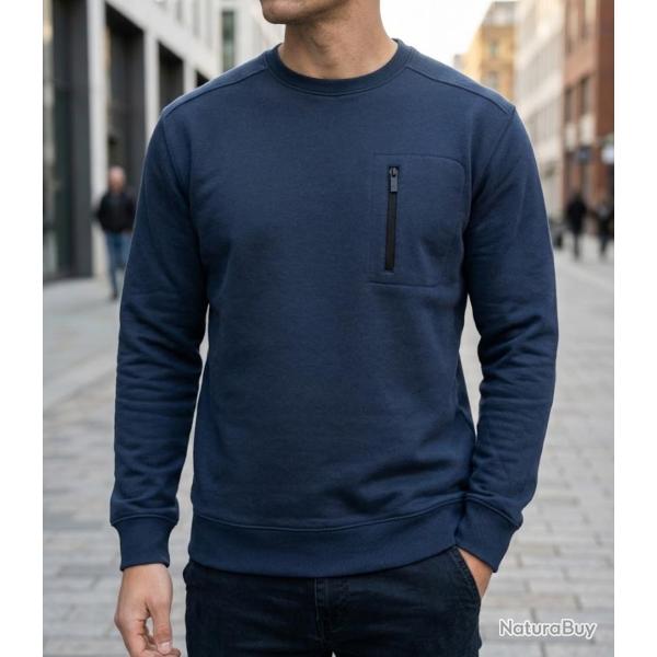 CHALLENGER GARRY3 -- Sweat col rond bleu marine : le confort r�sistant au quotidien M