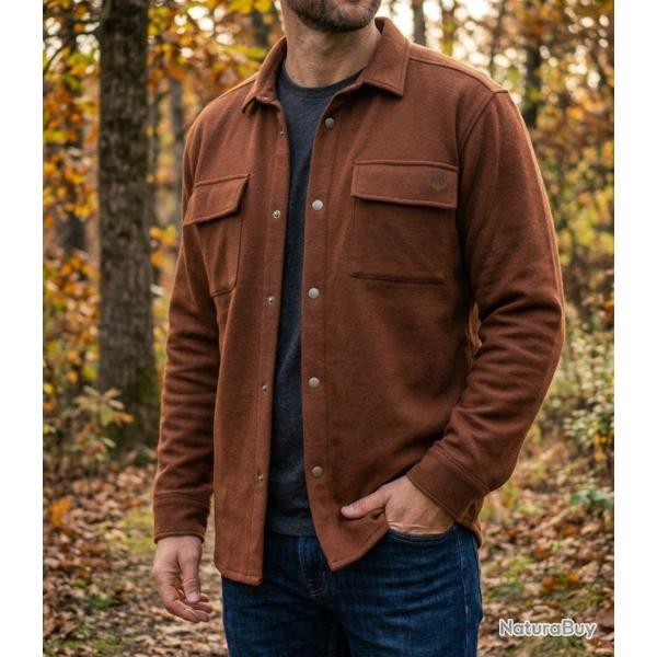 CHALLENGER BASTIEN2 -- Surchemise molleton camel : le confort chaud au style d�contract� XL
