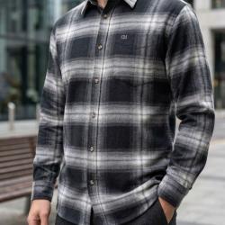 CHALLENGER BRONX -- Chemise manches longues flanelle noir/gris : la chaleur urbaine et sobre 43/44