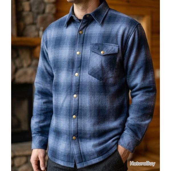 CHALLENGER BRUNO11 -- Surchemise flanelle doubl�e bleu : la chaleur garantie au style authentique 2X