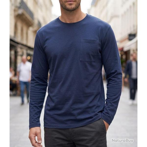 CHALLENGER CORSAIRE6 -- Tee-shirt manches longues marine : le basique masculin confort et durable XL