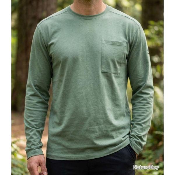 CHALLENGER CORSAIRE9 -- Tee-shirt manches longues vert/kaki : le basique casual et confortable L