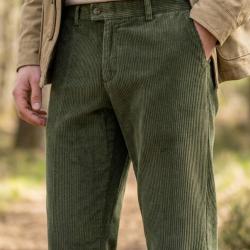 CHALLENGER FELIX1 -- Pantalon velours vert fonc&eacute; : l'&eacute;l&eacute;gance confortable au quotidien 46