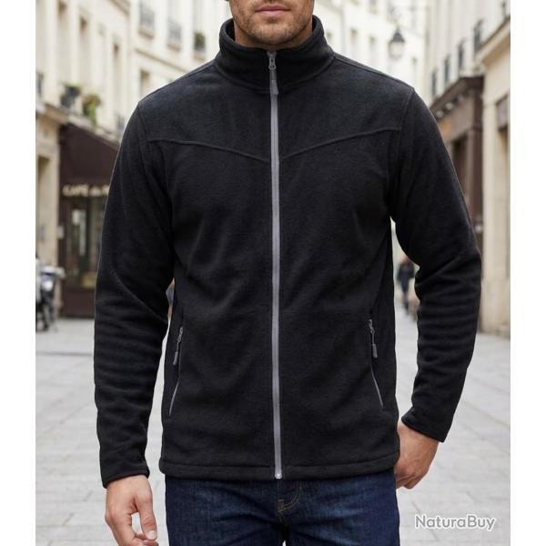 CHALLENGER CHAMONIX1 -- Veste polaire zipp�e noir : chaleur garantie et finition anti-boulochage L