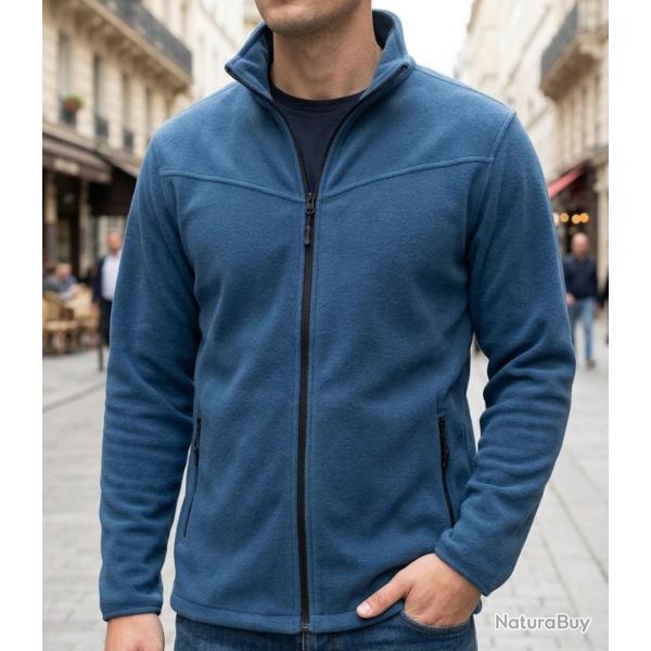CHALLENGER CHAMONIX4 -- Veste polaire zipp�e bleu : chaleur garantie et finition anti-boulochage 2XL