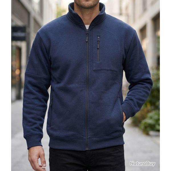 CHALLENGER CAPITAINE1 -- Veste sweat zipp�e bleu marine : le confort fonctionnel au quotidien M