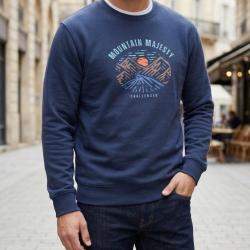 CHALLENGER PARK1 -- Sweat imprim&eacute; marine : le style sportswear ultra-confort XL