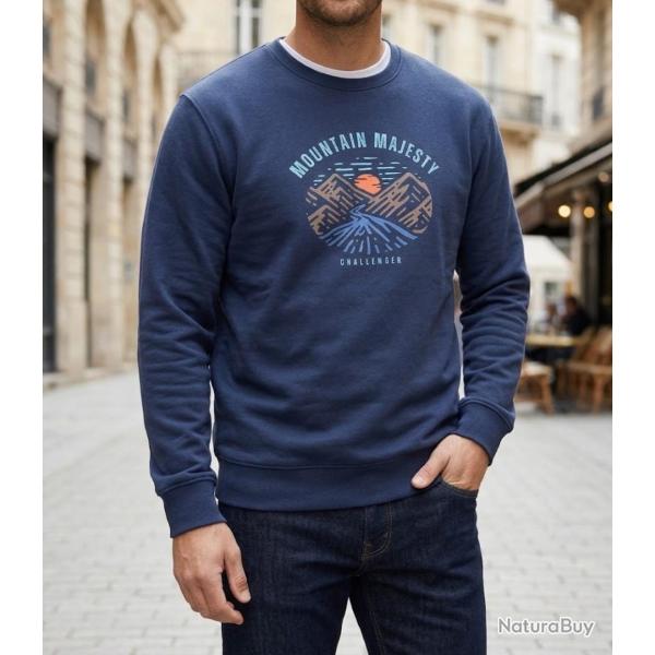 CHALLENGER PARK1 -- Sweat imprim� marine : le style sportswear ultra-confort 2XL