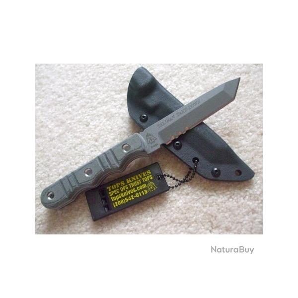 Couteau Tactical Tops Taliban Take Down Acier 1095 Manche Micarta Tops Knives Made In USA TPTTD01