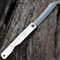 Couteau Higonokami Lame Acier Triple Layered SK Manche Acier Made In Japan HIGO07SL