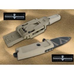 Couteau de Combat Extrema Ratio Shrapnel Desert Lame acier N690 Manche Kraton Made In EX160SHRGOG