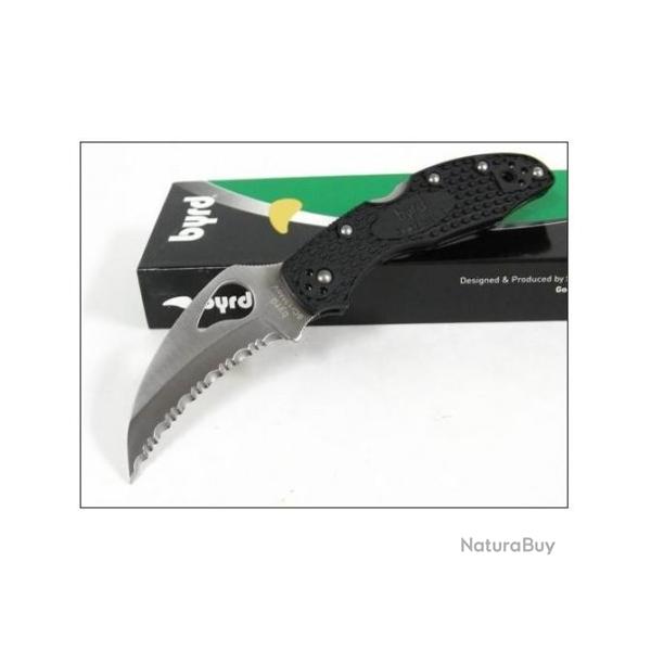 Couteau SPYDERCO BYRD HAWKBILL Black FRN HAWKBILL Serrated Acier 8Cr13Mov BY22SBK
