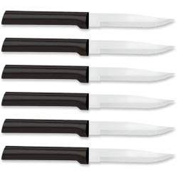 Coffret Couteaux de Cuisine Rada Steak Dent&eacute; 6 Lames Acier T420 Manche R&eacute;sine Noir Made In RDCG26S