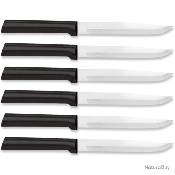 Coffret Couteaux de Cuisine Rada Utility Steak 6 Lames Acier T420 Manche R�sine Noir Made RDCG206