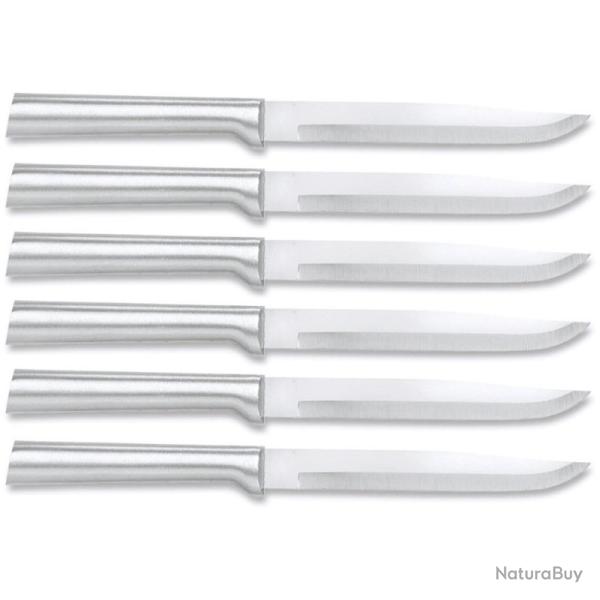 Coffret Couteaux de Cuisine Rada Utility Steak 6 Lames Acier T420 Manche Alu Argent� Made In RDCS06