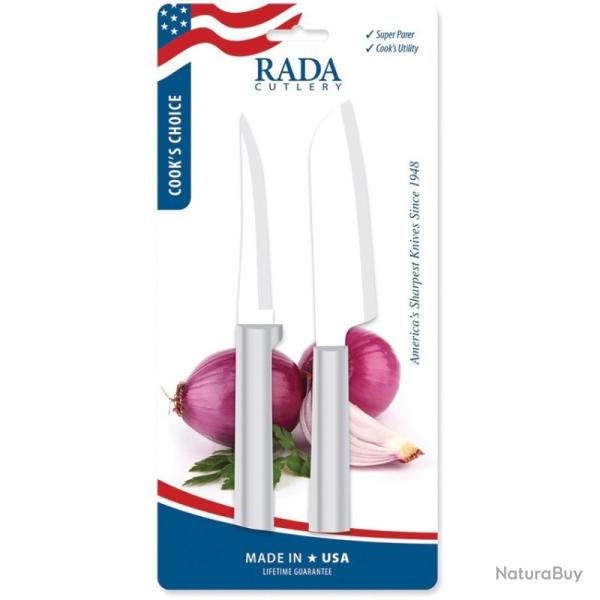 Coffret Couteaux de Cuisine Rada Cook Choice 2 Lames Acier T420 Manche Alu Argent� Made In RDCDS53