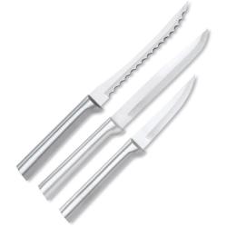 Coffret Couteaux de Cuisine Rada Cooking 3 Lames Acier T420 Manche Alu Argent&eacute; Made In USA RDCS49