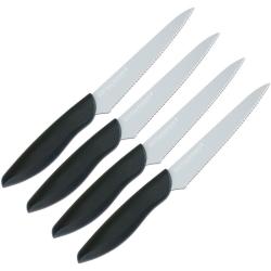 Lot Couteaux Kai Komachi 2 Steak 4 Lames Acier 3Cr13MoV Manche R&eacute;sine Noir KAI5075