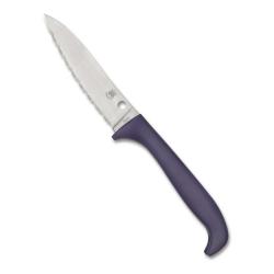 Couteau Cuisine Spyderco Counter Critter Lame CTS BD1N SpyderEdge Manche PP Violet Made In SCK21SPR
